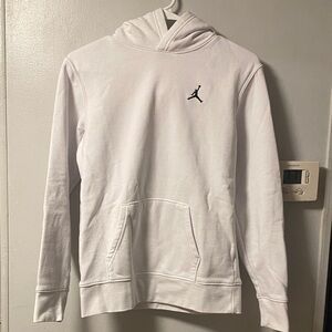 Jordan White Hoodie with Black embroidered logo